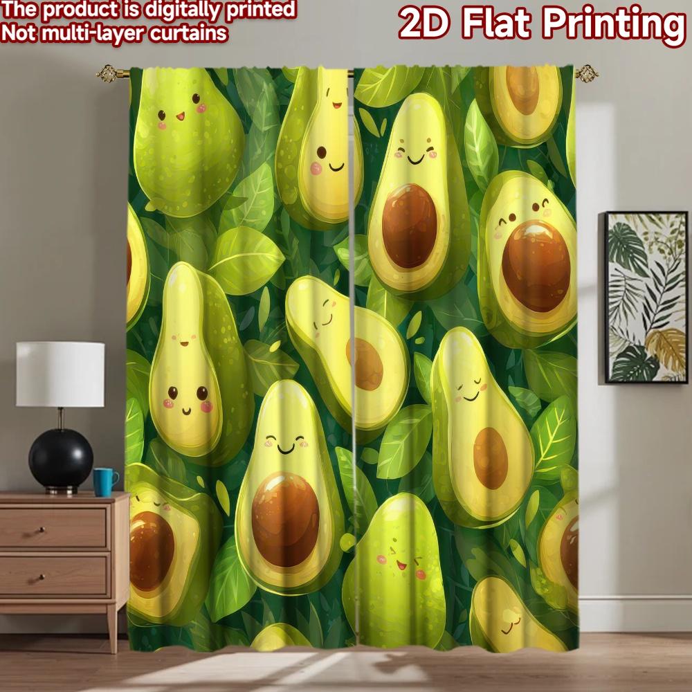 2D flat Photography Backdrop Scene Tapestry Cute Smiling Avocados 100% Polyester Holiday Decorations Use for Suitable for