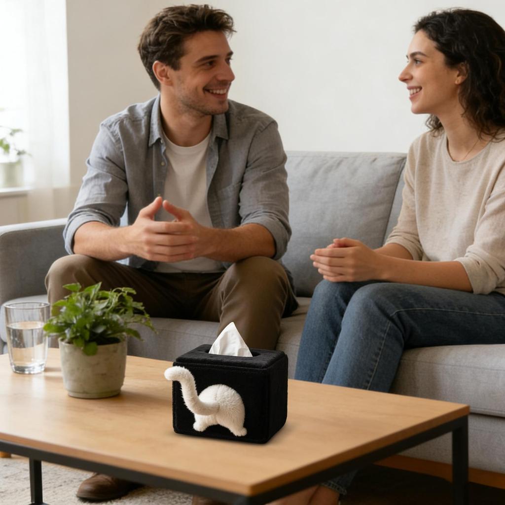 Cute Cat Butt Tissue Box Funny At Butt Napkin Dispenser Velvet Decorative Facial Tissue Holder For Kitchen Countertop Bedroom
