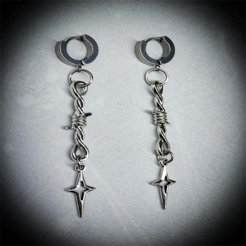 

Classic star earrings | grunge Zircon hypoallergenic y2k goth edgy alt fairy punk aesthetic dangly chunky coquette minimalist