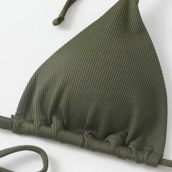 2 sztuk/zestaw Urocze zbieractwo bez rękawów, które można prać, seksowny trójkątny top stringi bikini