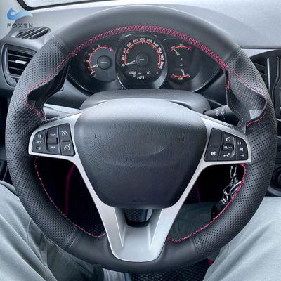 Car Steering Wheel Cover For Lada Vesta Xray 2015 -  Soft Perforated Microfiber Leather DIY Braid with Needles & Thread