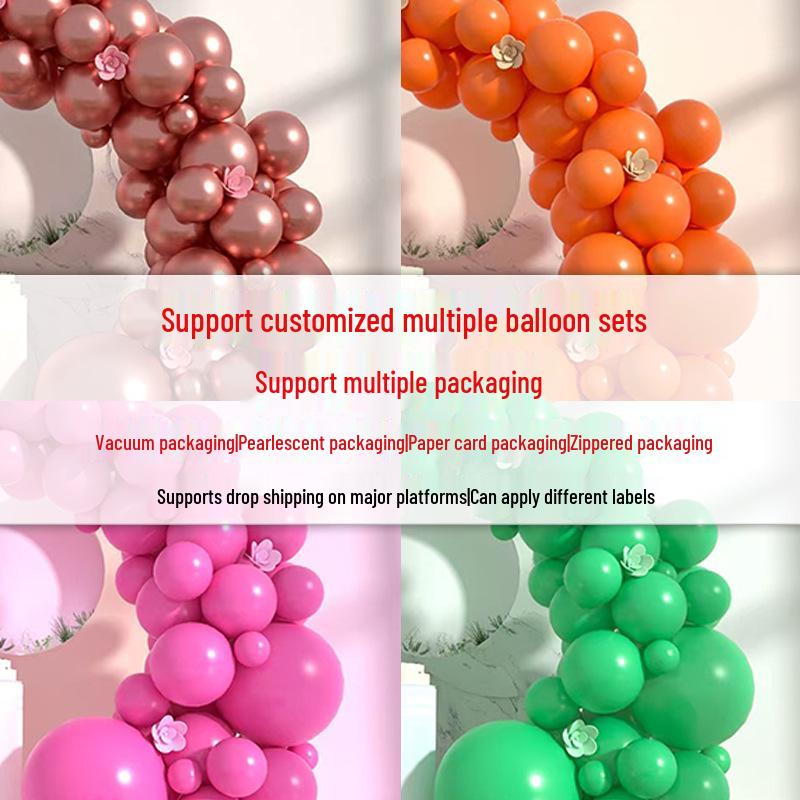 Conjunto de Balões Macarons Matte e Metálicos para Decorações de Festa de Aniversário Multicena