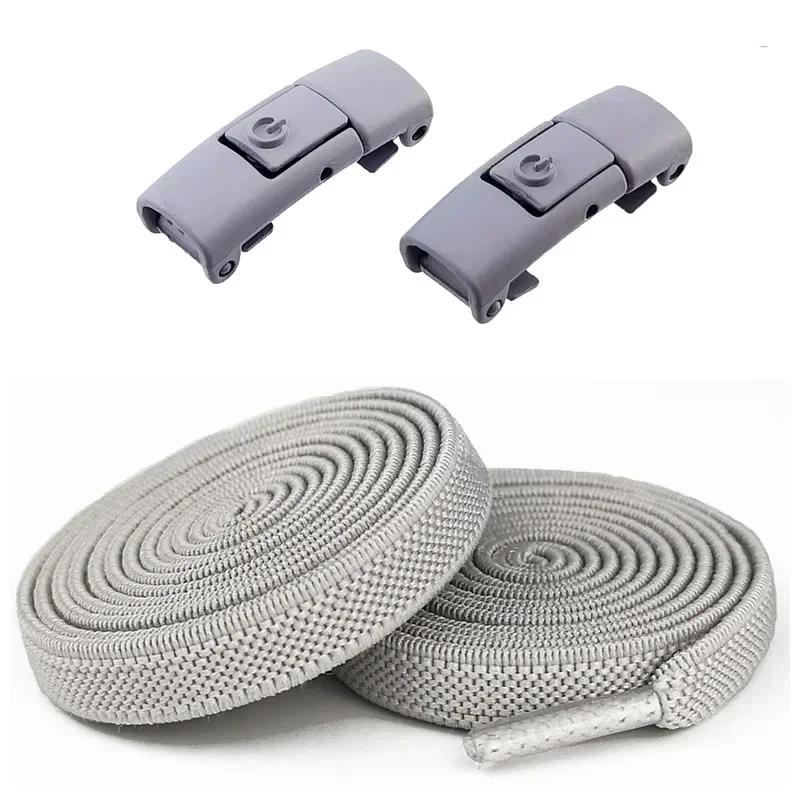 2 stuks zonder strikken elastische veters geen strik schoenen veters druk slot schoenveters sneaker kinderen volwassenen 8MM verbrede platte schoenveters voor schoenen