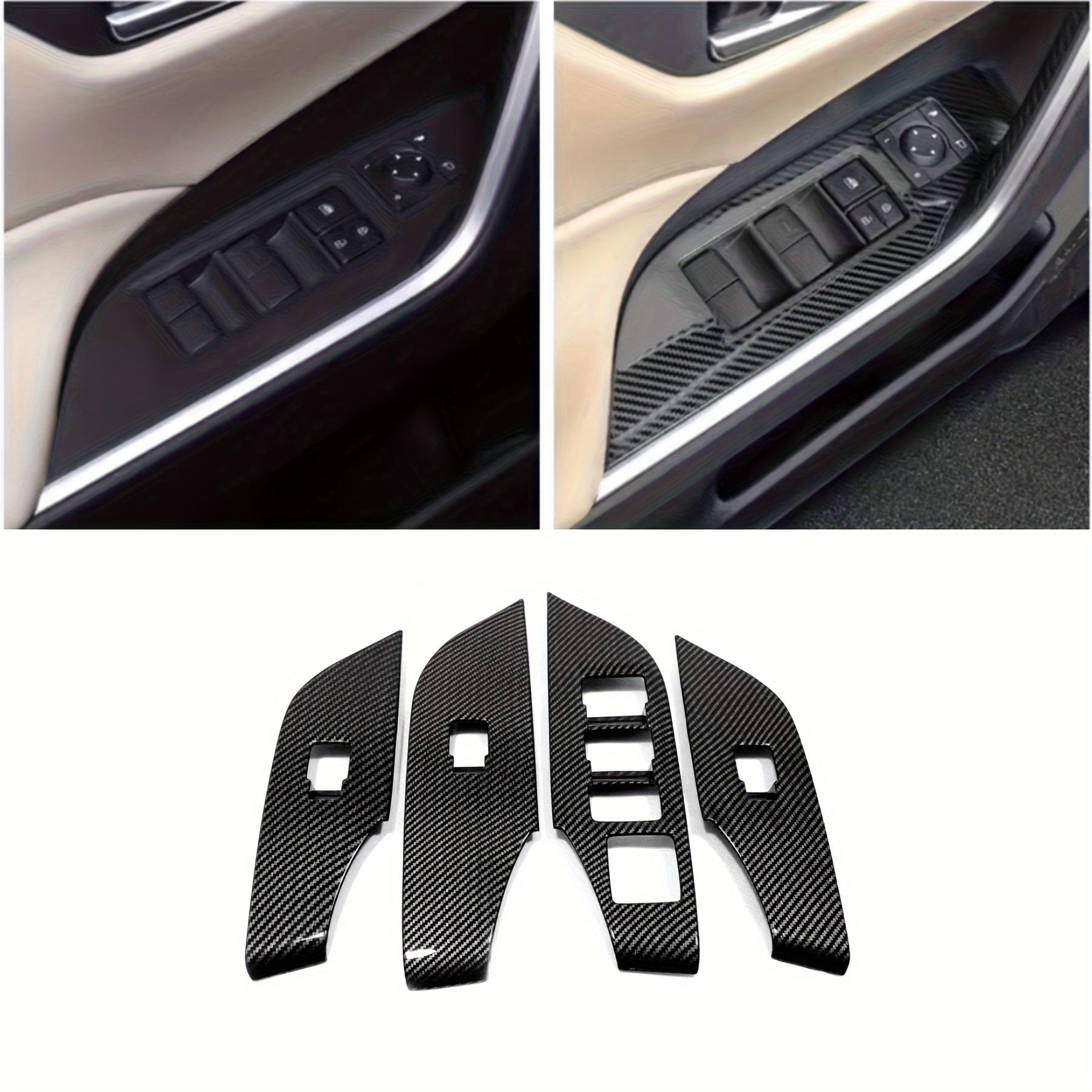 

Suitable for ToyotaRAV4 2019-2026Carbon fiber interior door and window control panel cover trimLatch switch decorationNo Battery s