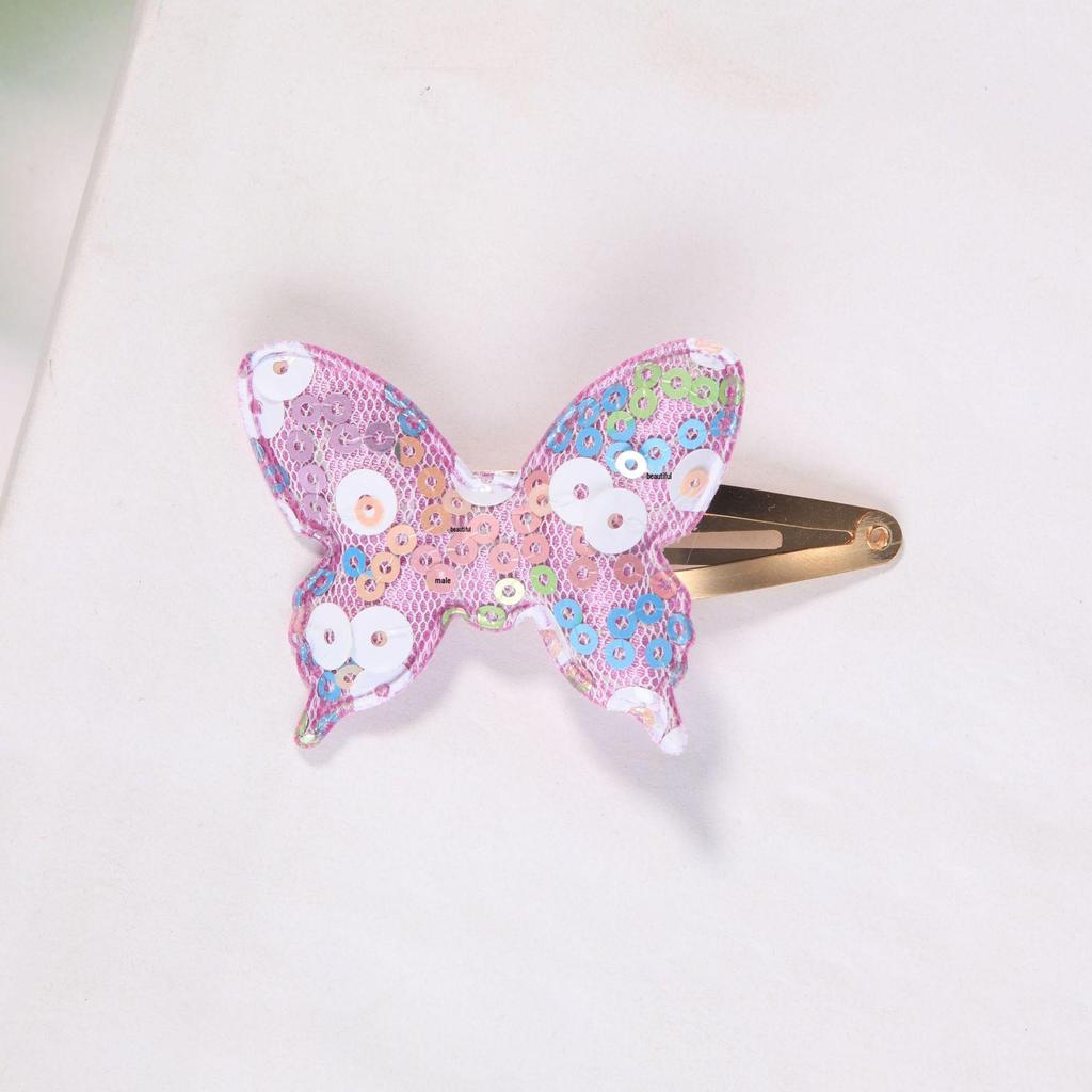 Sequin Cartoon Star Children's Butterfly & Heart Hair Clip Set