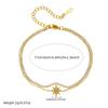 Simple Versatile Rhinestone Eight-Pointed Star Heart Pendant Full Diamond Chain Double Layer Bracelet