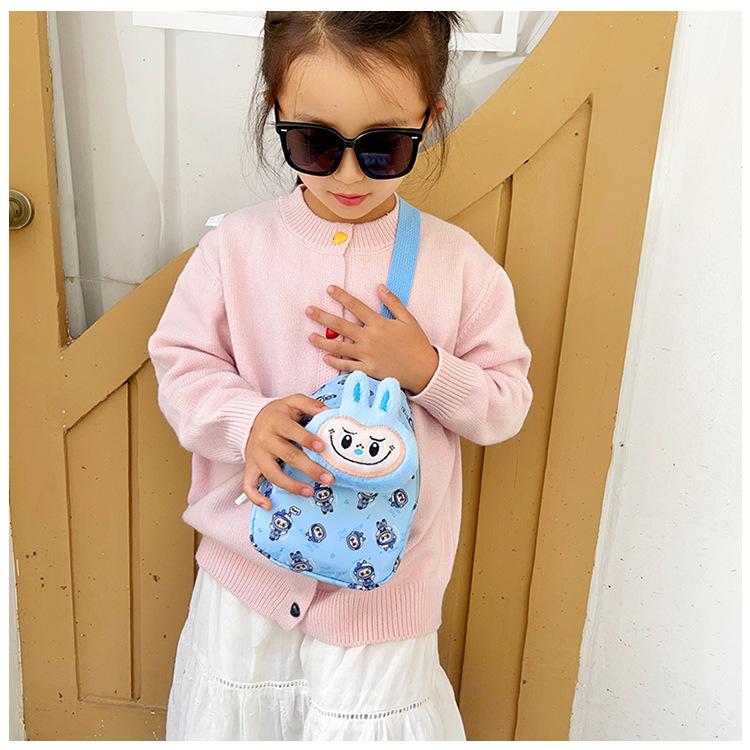Summer new children's cartoon Labubu chest bag waist bag versatile crossbody bag travel lightweight storage bag