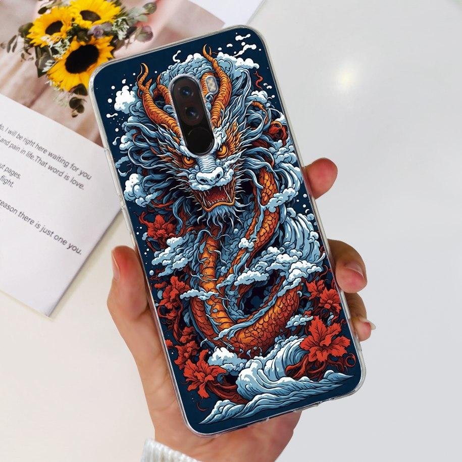 Para Xiaomi Pocophone F1 Funda Poco F1 Moda Flor Cubierta Silicona Suave Delgada Funda de Teléfono Para xiaomi Pocophone F1 Global F 1 Funda