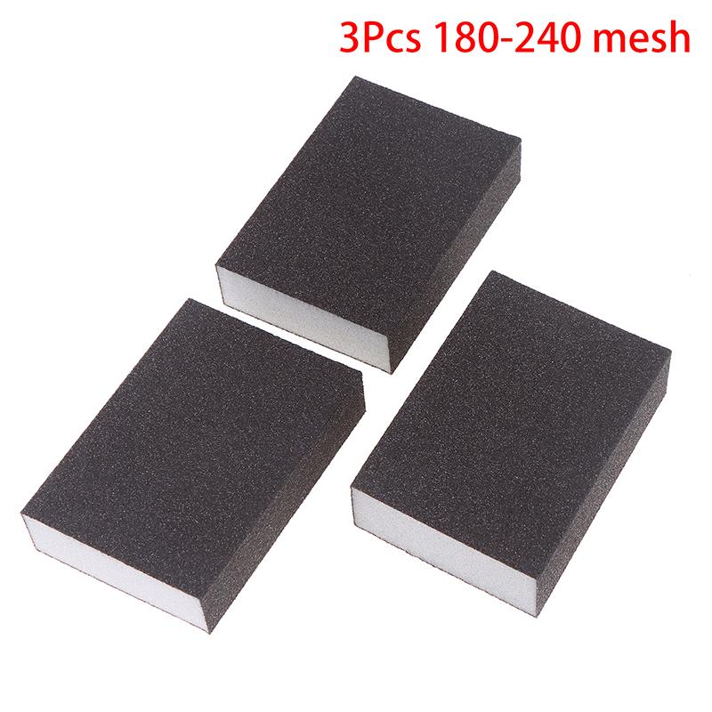 3Pcs Polishing Grinding Sponge Pads Manual Sanding Sponge Blocks Reusable Washable For Metal Wood Drywall Glass Polishing