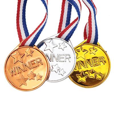Kinder Gold Kunststoff Gewinner Medaillen Sporttag Partytasche Preis Auszeichnungen Spielzeug