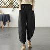 Women High Waist Winter Down Cotton Pants Thick Loose Casual Straight Pants Pockets Warm Trousers