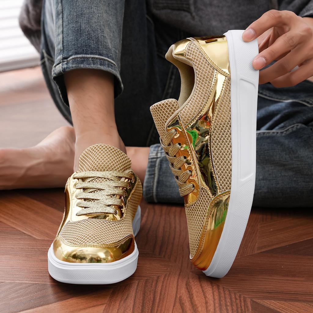 TUINANLE Women Sneakers Rhinestone Ladies Shoes Mesh Vulcanized Shoes Thick-soled Casual Bling Glitters Shoes