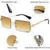 Fashion Rimless Rectangle Sunglasses for Women Men Square Glasses Ultralight UV400 Eyewear Unisex 9031