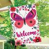 1pc Hello_ Lovely Butterfly Garden Flag In Spring_3 (1)  Garden Decoration Double-sided, Home, Yard Decoration, Outdoor Decoration, Lawn Decoration, F