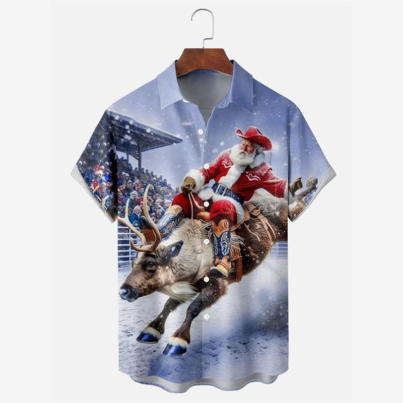 

3D Принт Рождественские футболки с оленями Санты для мужчин Уличный хип-хоп музыкальная вечеринка Футболка Санта Клауса С коротким рукавом Свободная рождественская футболка XL небо