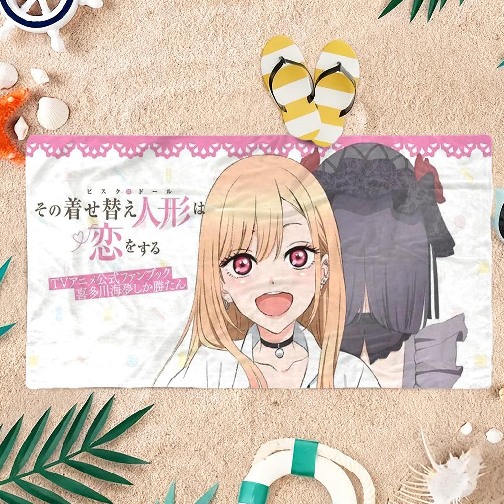 

VIKAMA My Dress Up Darling Marin Kitagawa Beach Towel Quick-drying Suitable for Swimming Beach Pool Gym Summer Gift for Friends W30*H60(CM)
