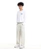 CREAM SODA LAB Front Catbrush Washed Cotton Elastic Waist Pants Ivory