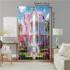 2 pcs   versatile polyester transparent curtains for home decoration Dreamy Pink for use in bedrooms and living rooms