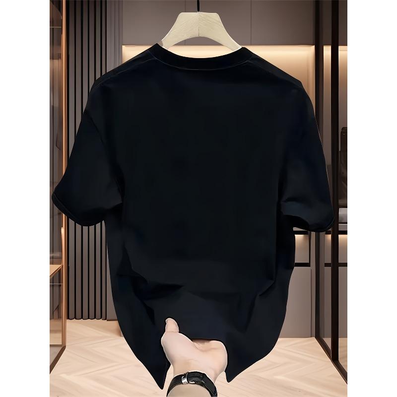 European Size Men'S Oversized Short-Sleeve T-Shirt with a Trendy Print, Perfect for Casual Wear in Spring And Summer