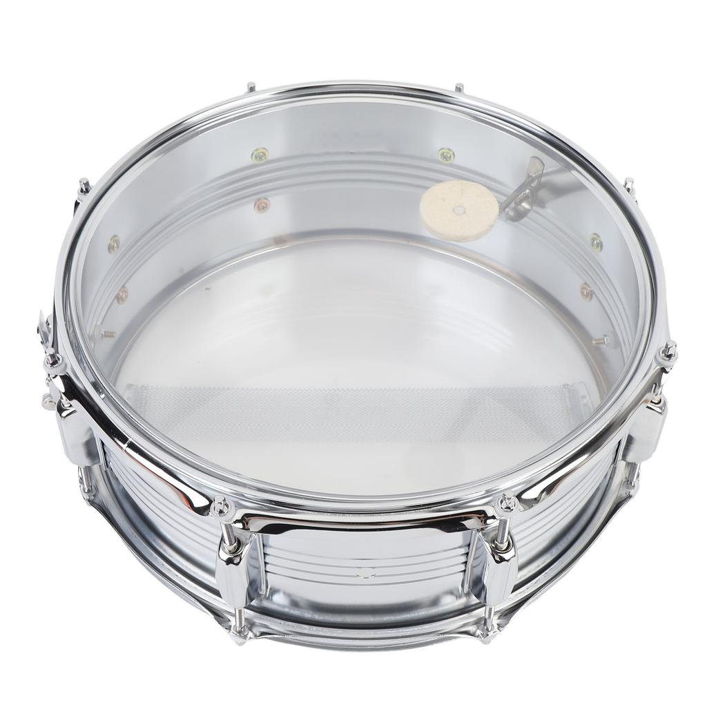 Snare Drum 14,6 x 6 Zoll Transparenter Schultergurt Übungs-Snare Drum für Anfänger für Auftritte