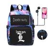 Riman Death Note Peripheral Backpack, Youth Student Schoolbag, Large-Capacity Outdoor Travel Backpack