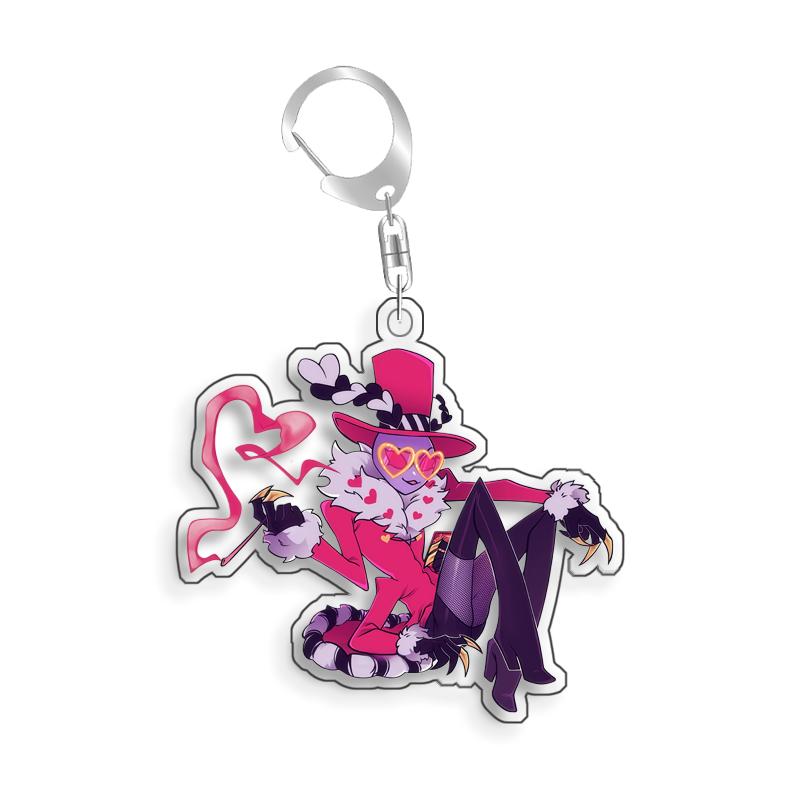 Hazbin Hotel Blitzo Fizzarolli Asmodeus Stolas Zelfgemaakte Acryl Sleutelhanger Hanger Tas Bedeltjes Spel Anime Collectie Speelgoed Cadeau 5cm 5cm white