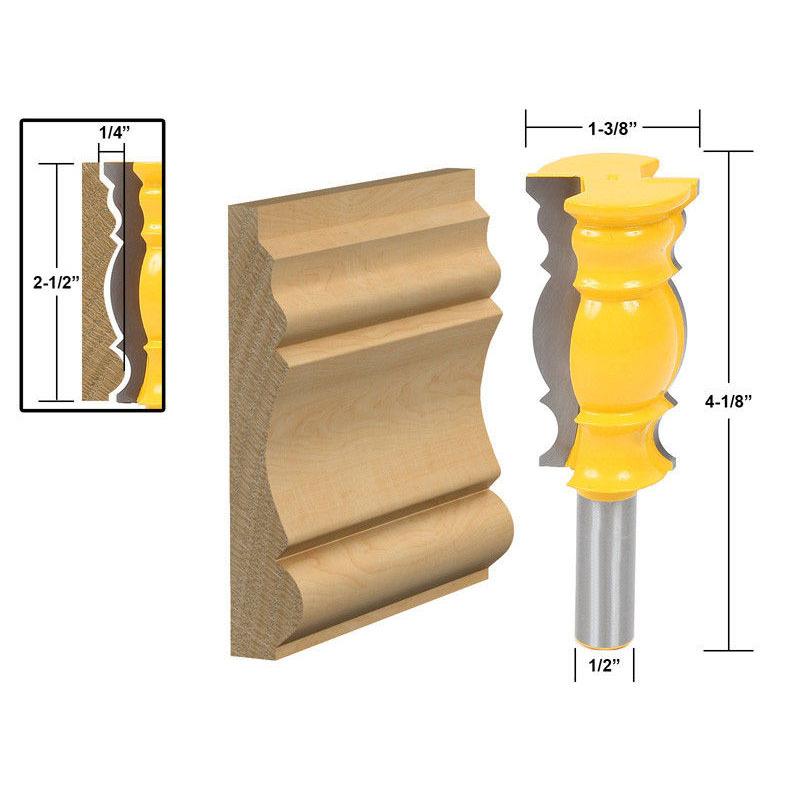 1/2 Handle High-End Set, Armrest Knife, Ceiling Line Knife, Skirting Line Knife, Line Knife, Woodworking Milling Cutter, Engraving Machine Cutter