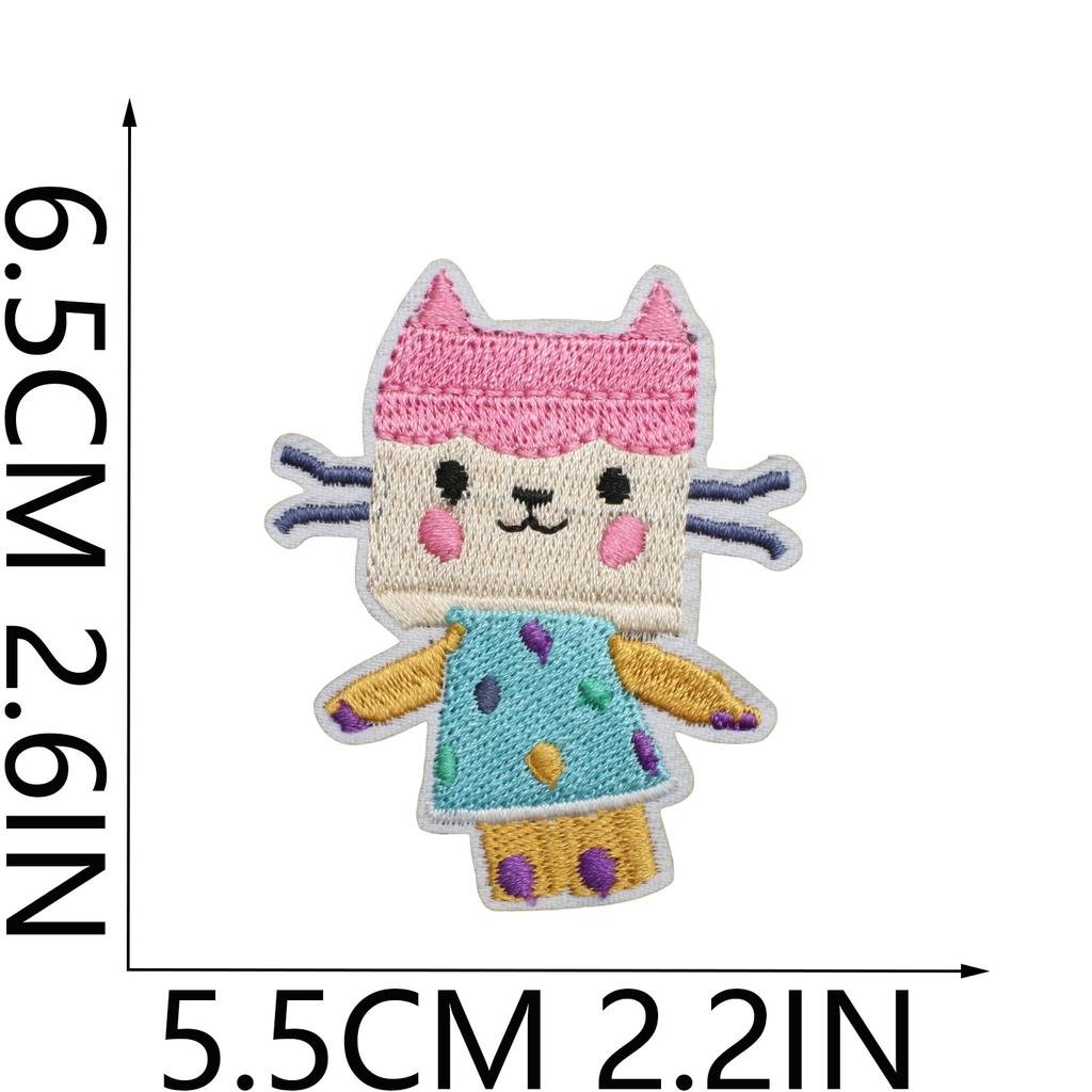 Little Girl Embroidery Cloth Sticker Pet Kitten Patch Sticker Clothes Decoration Cartoon Kitten Computer Embroidery Chapter Sticker