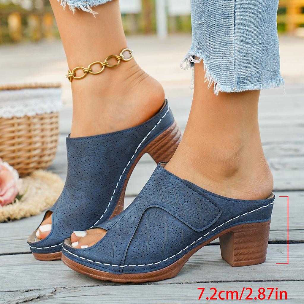 Übergrößen Schuhe für Damen 36-43 Sommer 2026 Damen zum Hineinschlüpfen Plateau Hoher Absatz Rutschfest Peep Toe Sandalen Damen Schuhwerk