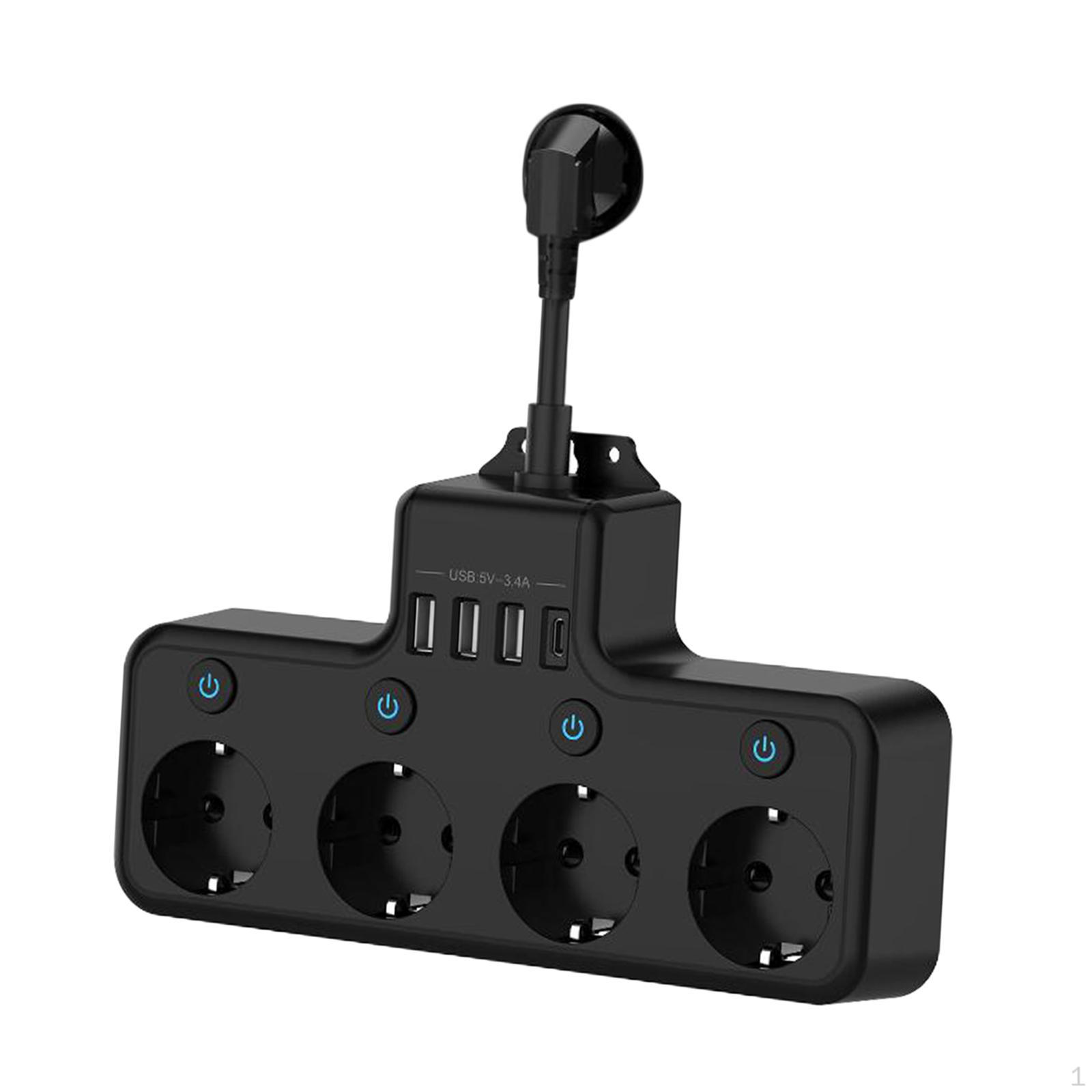 

Розширення настінної розетки розетки EU Plug Outlet для Office Travel Home Black чорний