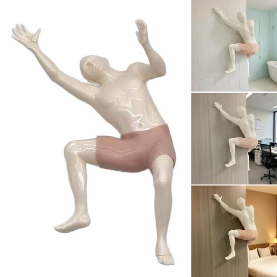 Wall Climbing Man Figurine Adhesive Climber Wall Decoration Modern Wall Art Climber Statue for Home Office Bedroom Living Room