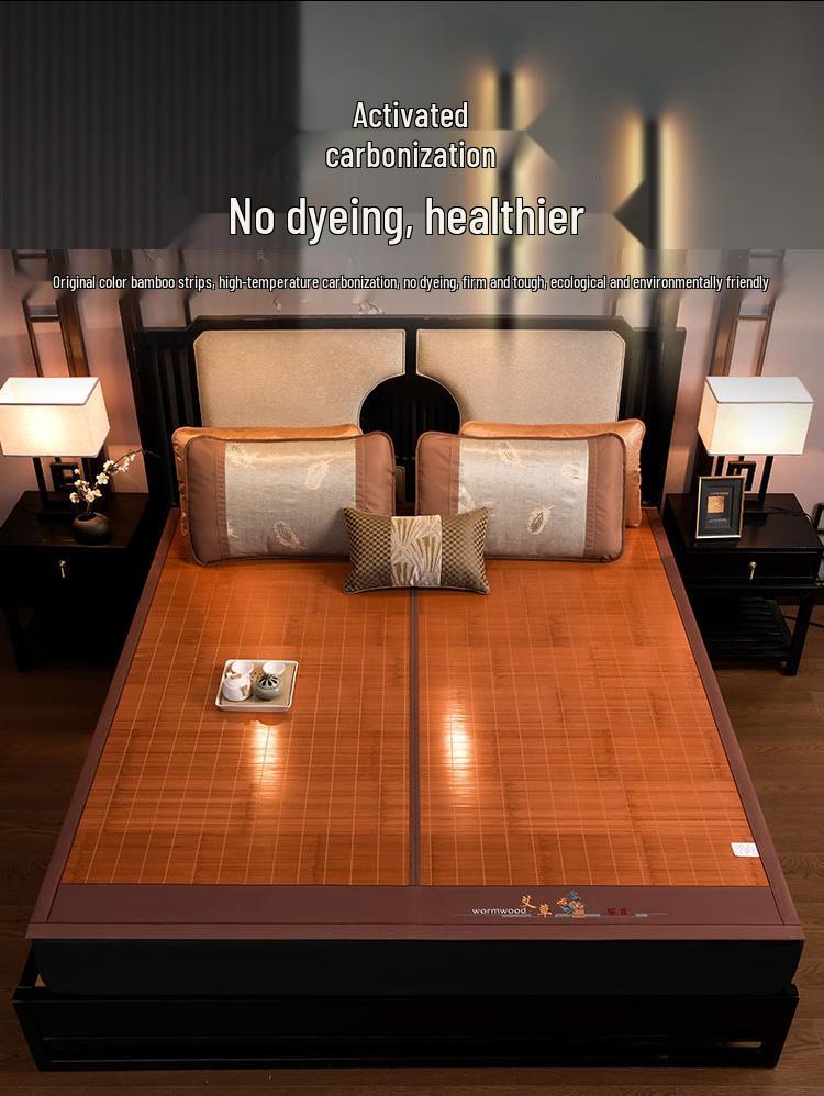 Free Shipping Bamboo Cool Mat: 2026 Dual-Use Foldable Ice Silk for Summer/Winter - Perfect for Dorms.