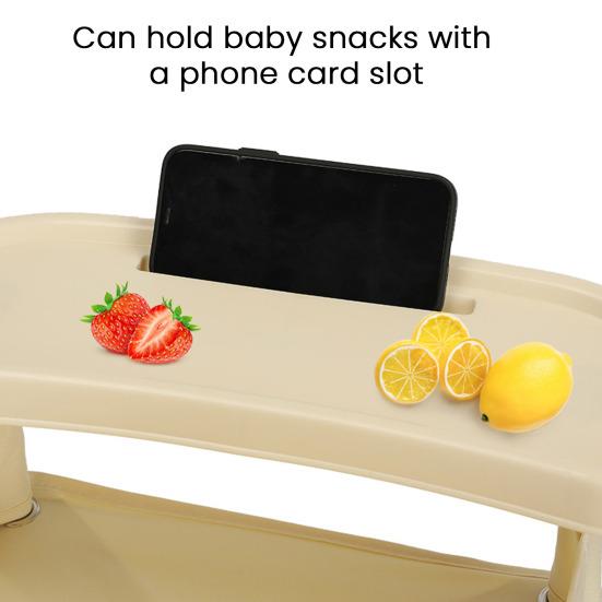 Přenosná 3v1 dětská podsedlová židlička Útulná podlahová židlička s jídelním pultíkem Skládací podsedák pro batole s bezpečnostním pásem a úložnou taškou pro cestování a stolování