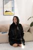Blanket sweatshirt, large oversize, thick, warm, with a hood, black, soft