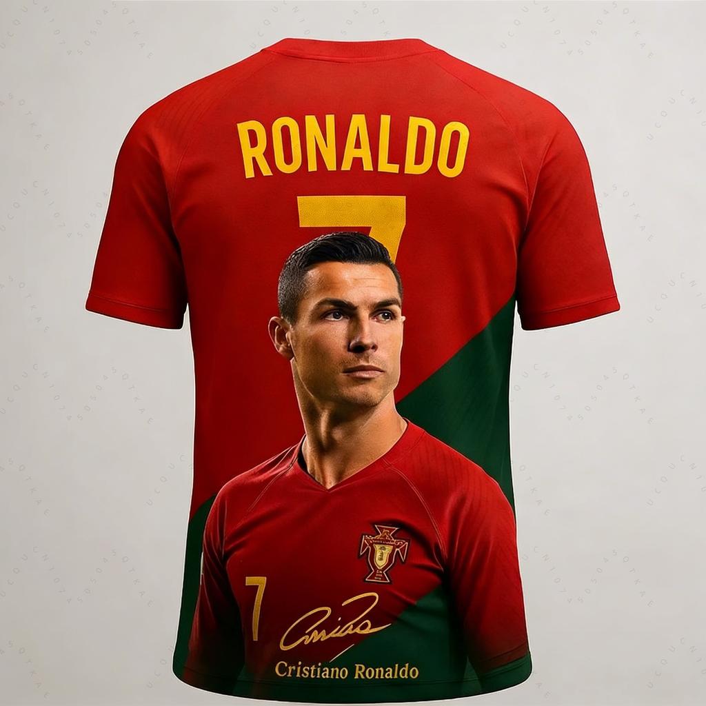 2026 Nuove T-shirt Calde in Vendita Cristiano Ronaldo Modello Stampato Moda Collezione Commemorativa per Fan Uomo Top Sportivi da Esterno