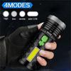 Solar USB Rechargeable LED Flashlight COB Side Light 4 Gears Strong Light 1200mah  Power Display Waterproof Outdoor Lantern