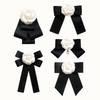 Broche Laço Preto Para Fatos Femininos E De Menina Broche Flor Para Colarinho De Camisa Branca Alfinetes Laço De Fita Feitos À Mão
