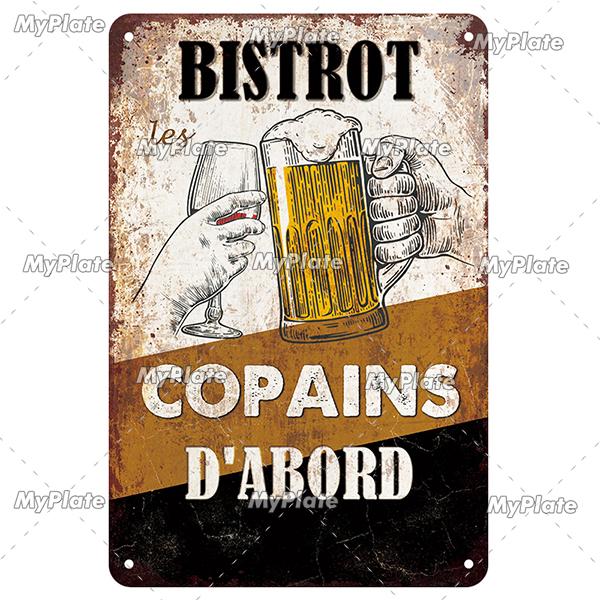 BU BAR Vin Beer Metal Sign Vintage Plaque Alcohol Tin Sign Plate Wall Decor For Bar Club Man Cave Art Jim Beer Poster Custom