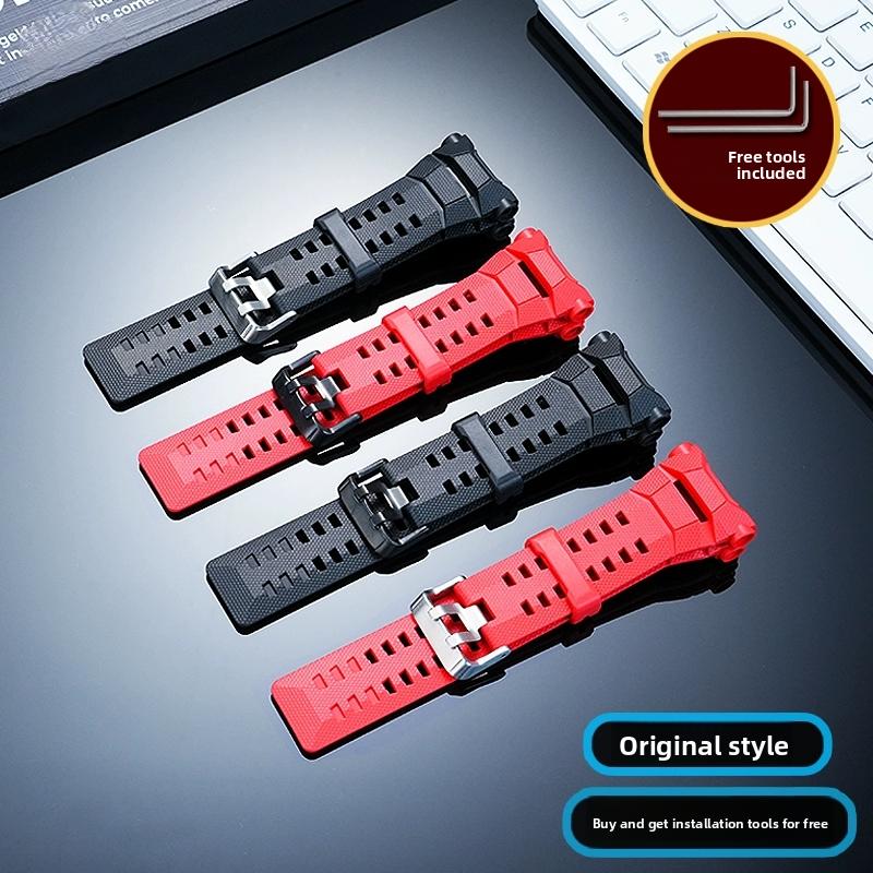 Dla Casio G-shock GSW-H1000 Gumowy Pasek do Zegarka Męski Wodoodporny Sportowy Pasek do Zegarka GSW-H1000-1A Czarny Czerwony Silikonowa Bransoletka