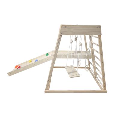 Kids Wooden Indoor Slide Climbing Frame Ladder Activity & Movement Toys Gym Tiger Wood