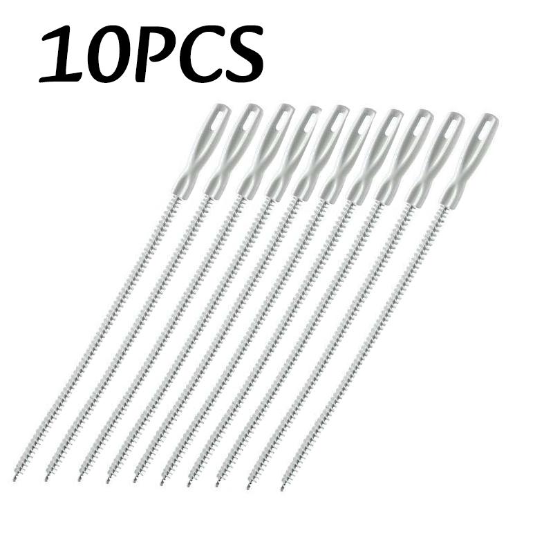1-11pc Pipe Dredging Brush Sink Drain Cleaning Brush Bathroom Hair Drain Remover Tool Bendable Sink Kitchen Clog Plug Hole Brush