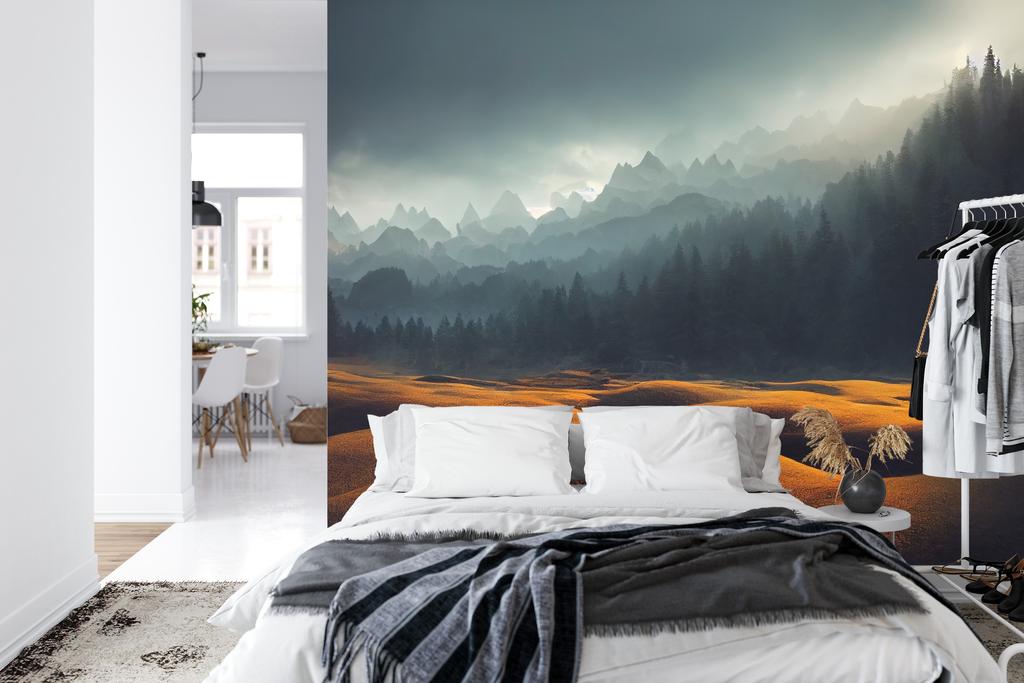Photomural Breathtaking Nature Mountain Landscape, 3D Washable Fleece 416x290