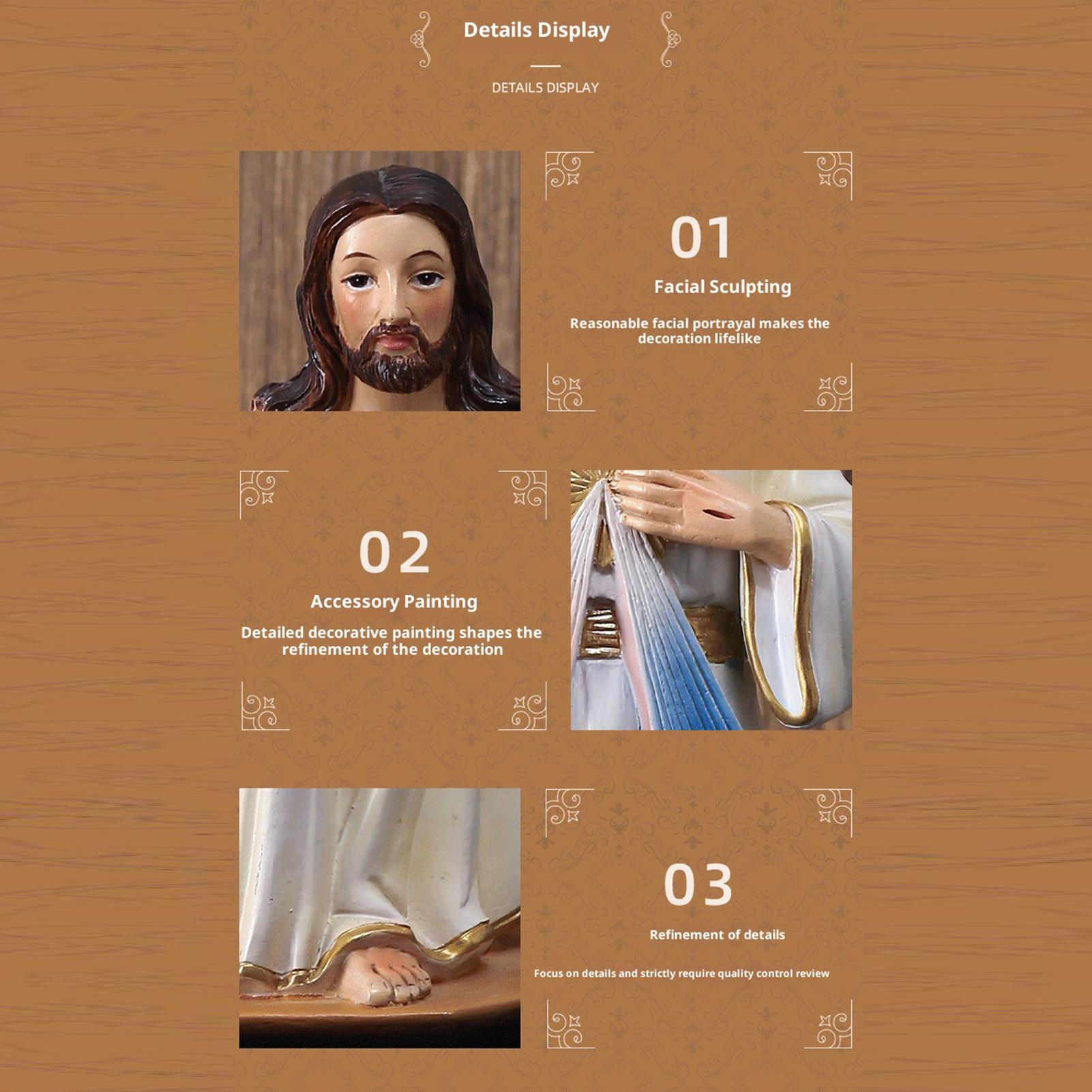Religious Statues Resin Figurine Craft Home Decoration Figurines Jesus Resin Statue Ornament Small Statue For Table CN