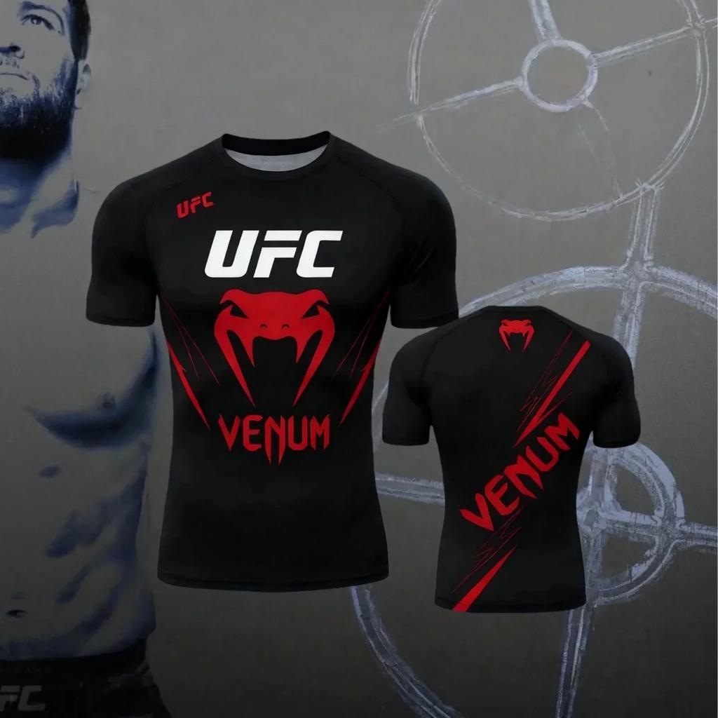 Hot Summer Selling UFC Boxing Fighting Competition Men's T-shirt Fashion Quick Drying Casual Breathable O-neck Short Sleeve Tops