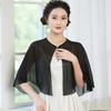 Elegant Chiffon Pearl Shawl - Fashionable Sun Protection Accessory