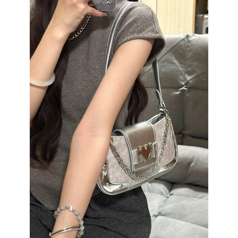 

Bag Female Sweet Cool Sexy Style Special-Interest Design Shoulder Bag Silver