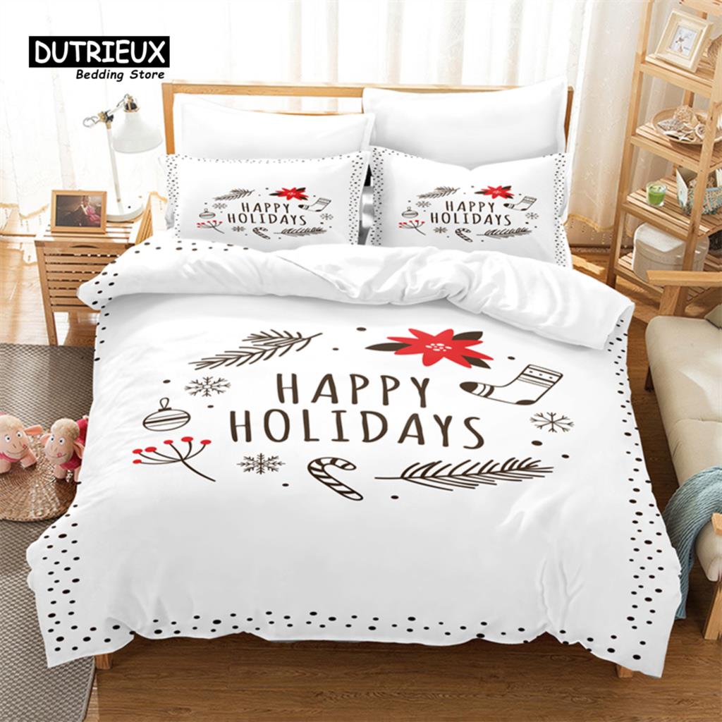 

SkinFriendly Classic Christmas Letter Christma Soft Comfortable Breathable For Bedroom Guest Room Decor Quilt Comforter (quilt)-EU Single(135*200cm)3pcs