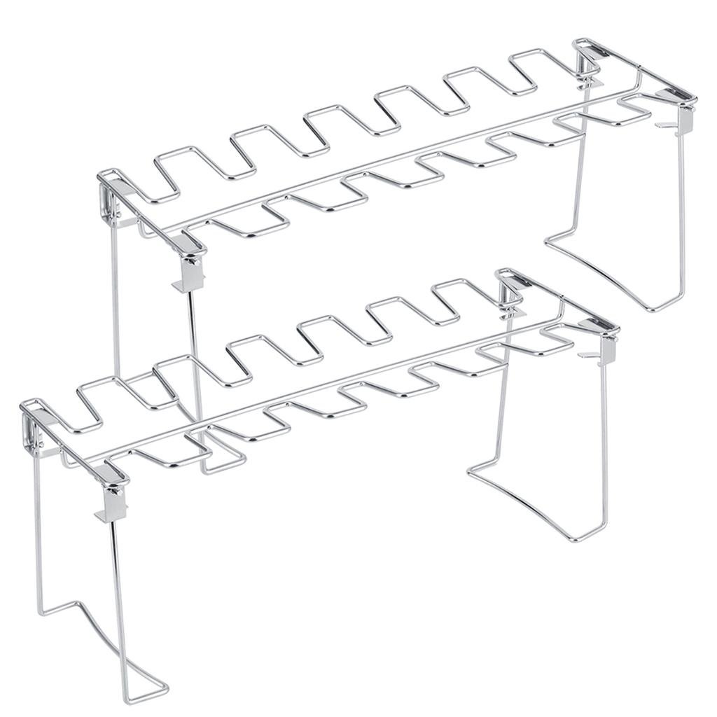 2pcs Stainless Steel Chicken Wing Leg Grill Rack Folding Barbecue Oven Roaster Stand