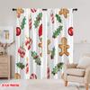 2pcs,2D plane printing Curtains Christmas Candies Ornaments Trees (4) Polyester (without rod) All Seasons for Living Room &