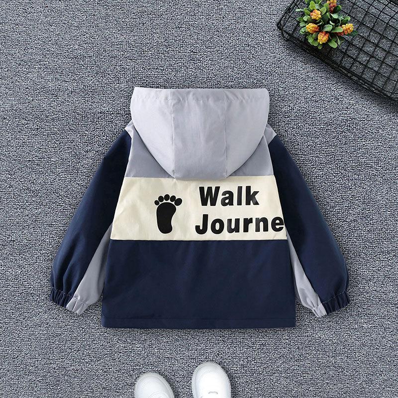 Loose Casual Hooded Rushing Coat Boys and Girls Jacket Spring Ball Thin Section of The Middle and Large Children Jacket Children's Outside